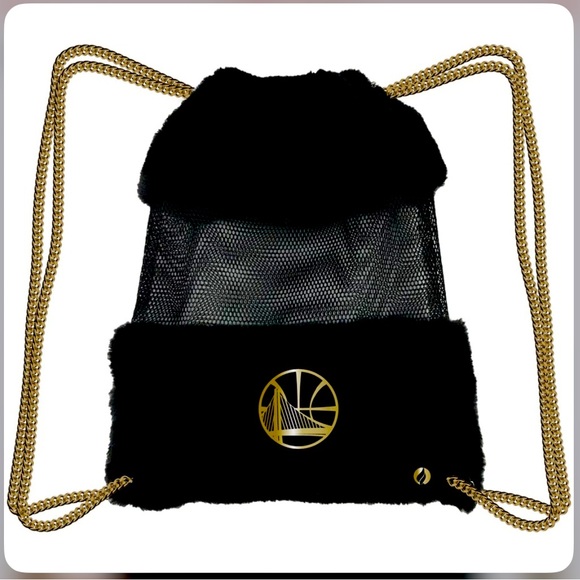 🆕 FISLL Golden State Warriors Mesh Gold Chain Drawstring Bag - Picture 1 of 2
